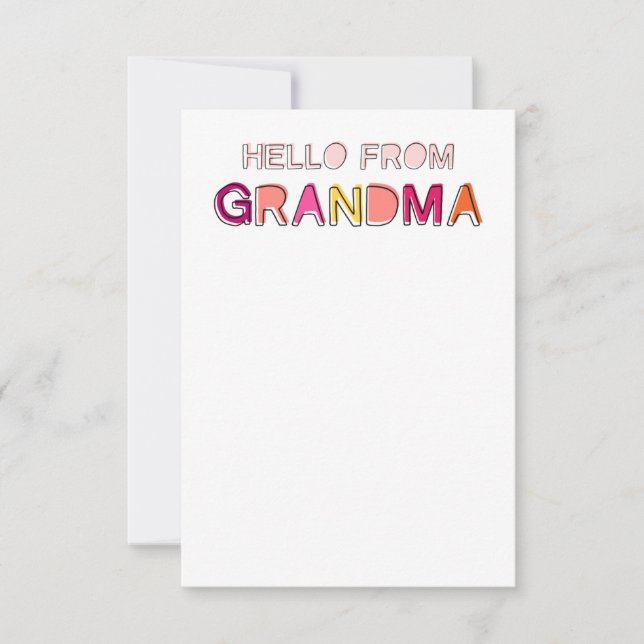Hello from Grandma Notecards (Front)