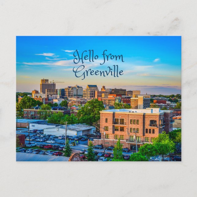 Hello from Greenville, South Carolina, Downtown  Postcard (Front)