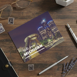 Hello From Michigan Postcard