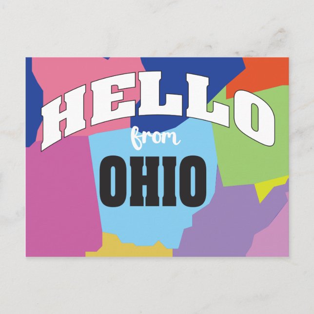 Hello from Ohio outline map of state Postcard (Front)