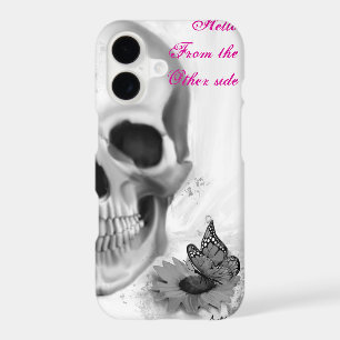Hello from other side skull and flower