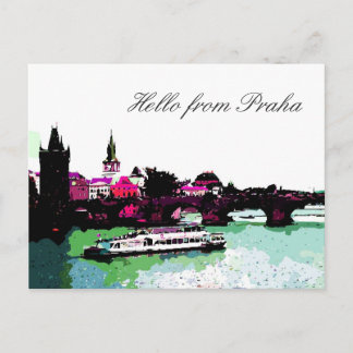Hello from Praha txt Postcard