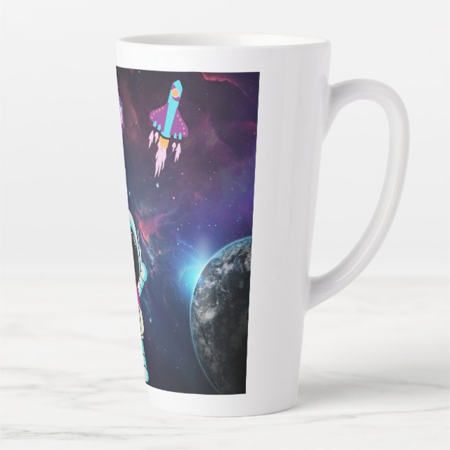 Hello from space. latte mug (Right)