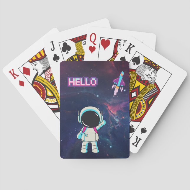 Hello from space. playing cards (Back)
