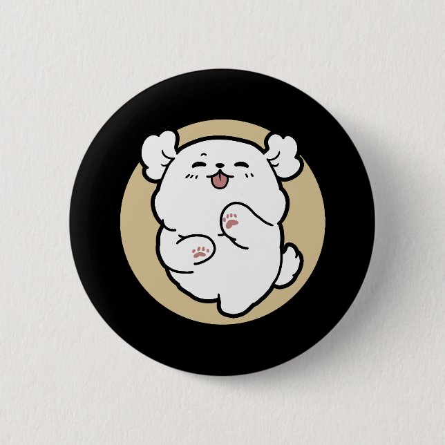 Hello from the Barked Side 2 Inch Round Button (Front)
