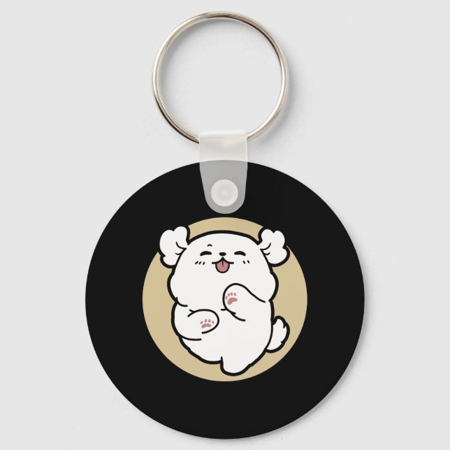 Hello from the Barked Side – Cute Dog Design Keychain (Front)