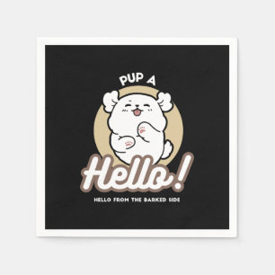 Hello from the Barked Side – Cute Dog Design Napkin