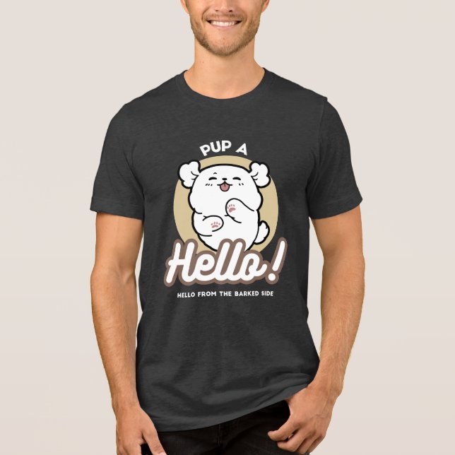 Hello from the Barked Side – Cute Dog Design Tri-Blend Shirt (Front)