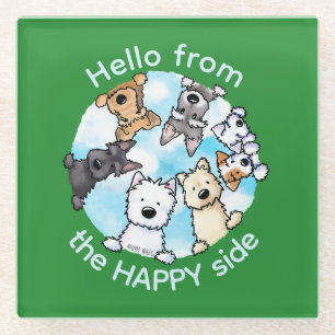 Hello From The Happy Side Glass Coaster