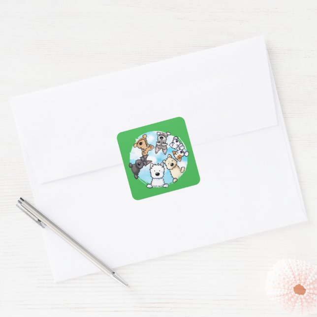 Hello From The Happy Side  Square Sticker (Envelope)