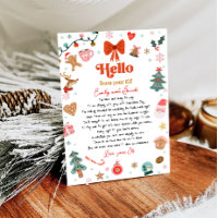 Hello From Your Elf Letter I'm Back Christmas Elf