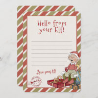 Hello From Your Elf, Letter Notecard