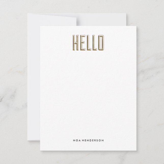 Hello Gem Personal Stationery Invitation (Front)