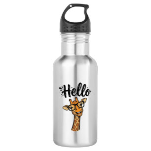 Hello Giraffe Vintage Engraving Cute Animal Shirt_ 532 Ml Water Bottle
