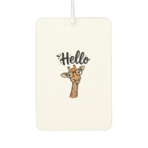 Hello Giraffe Vintage Engraving Cute Animal Shirt_ Air Freshener