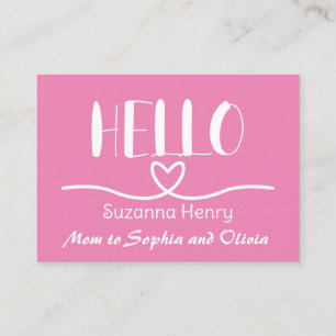 Hello Girl Mom Contact Card Mommy Calling Card