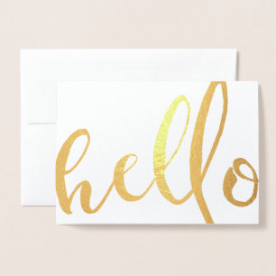 Hello Gold Foil Script Card