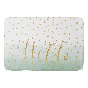 Hello Gold Mint Confetti Ombre Bath Mat