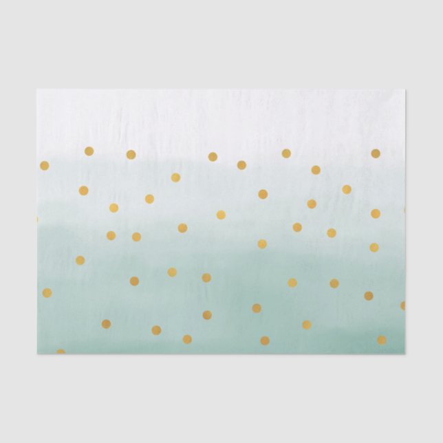 Hello Gold Mint Confetti Ombre Tissue Paper (Front)