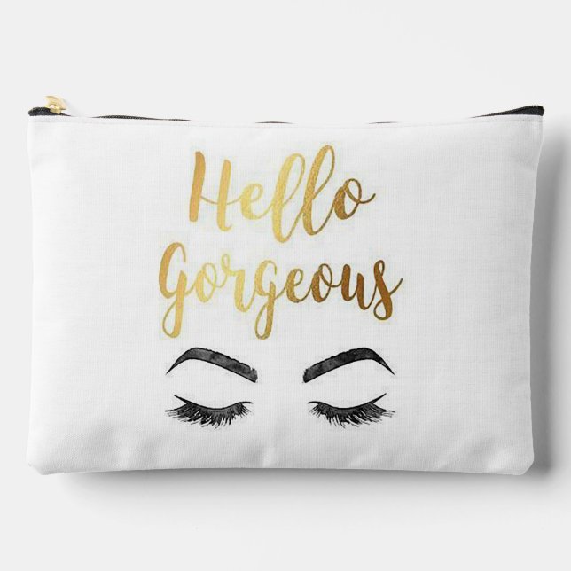 Hello Gorgeous and eyes Accessory Pouch (Front)