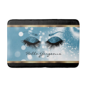 Hello Gorgeous - Beautiful Eyelashes with Blue Bath Mat