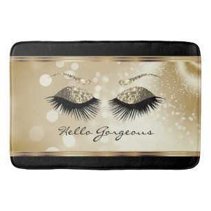 Hello Gorgeous - Beautiful Eyelashes with Gold Bath Mat