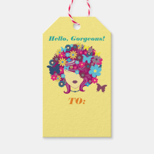 Hello, Gorgeous! Beautiful Flower Lady Gift Tags