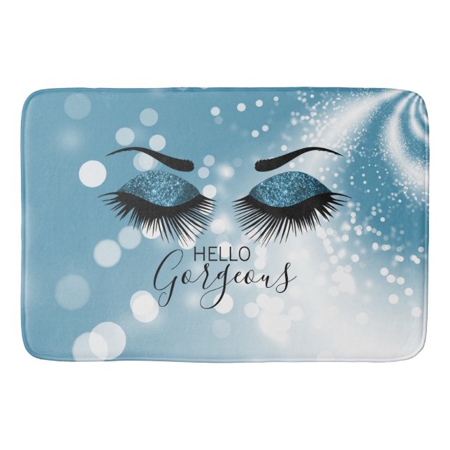 Hello Gorgeous Blue Eyes Bath Mat (Front)