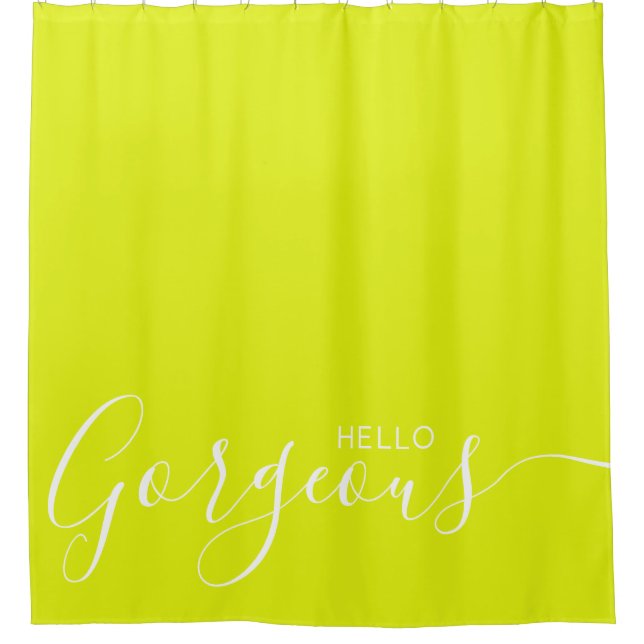 Hello Gorgeous Chartreuse White Modern  (Front)