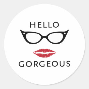 Hello Gorgeous Classic Round Sticker