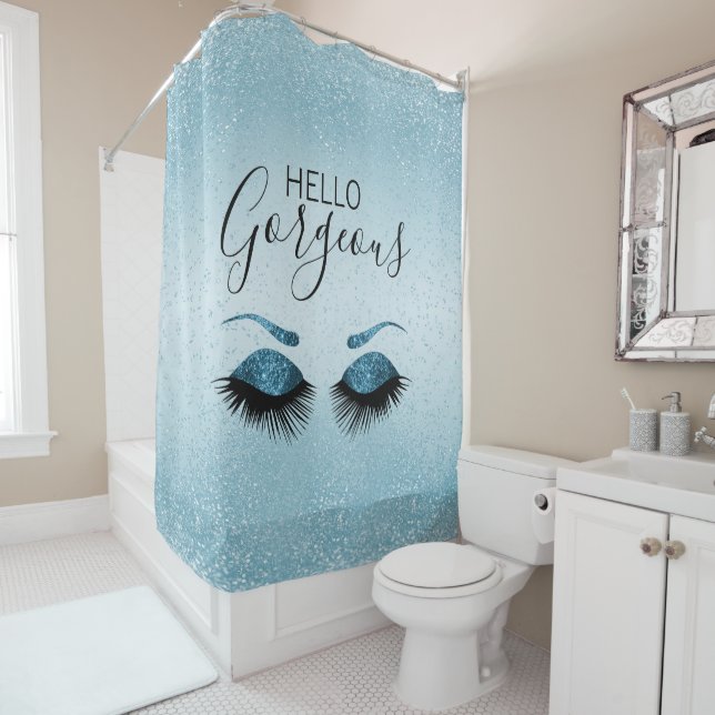 Hello Gorgeous - Eyelashes with Blue Glitter (In Situ)