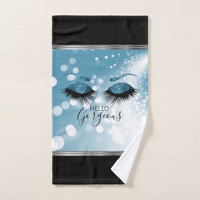 Hello Gorgeous Eyes - Blue  Bath Towel Set (Hand Towel)