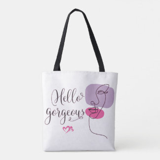 Hello Gorgeous Face illustration Tote Bag