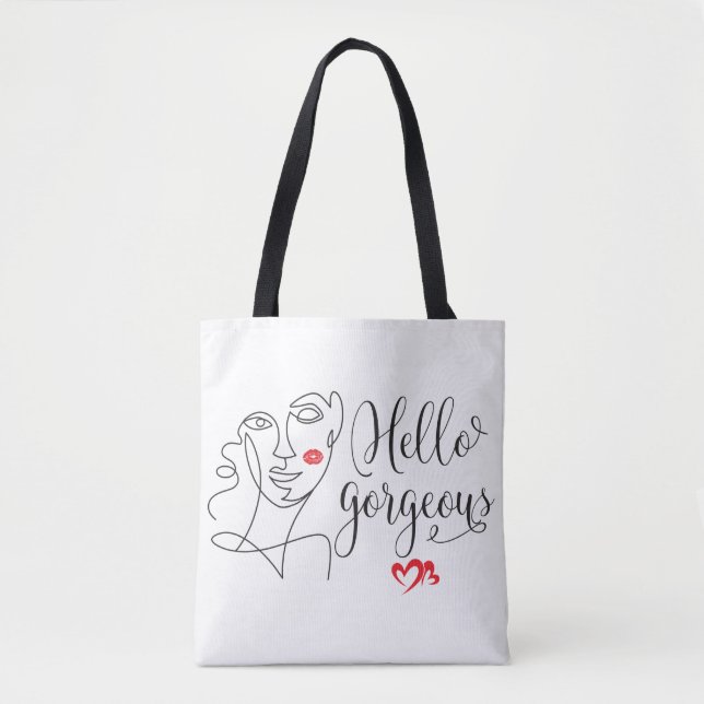 Hello Gorgeous Face illustration   Tote Bag (Front)