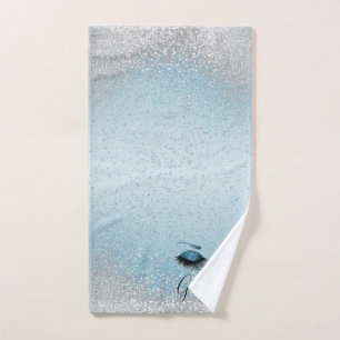 Hello Gorgeous - Glamourous Eyelashes -Blue Bath Towel Set