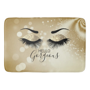 Hello Gorgeous  - Gold Glitter Eyes  Bath Mat