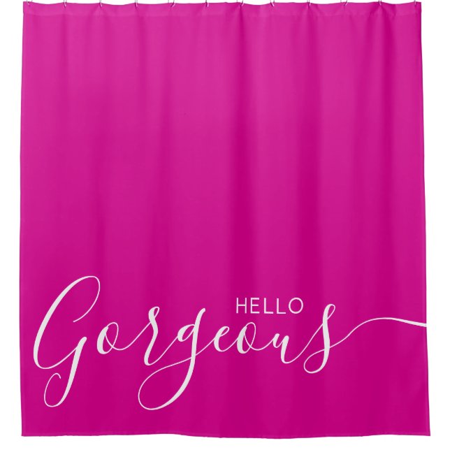 Hello Gorgeous Hot Pink White Modern (Front)