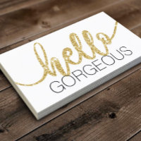 Hello Gorgeous Minimalist Gold Typography Salon