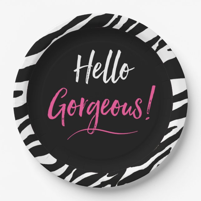 "Hello Gorgeous!" Party Plates (Front)