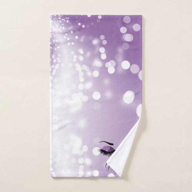 Hello Gorgeous Purple Glitter Eyes   Bath Towel Set (Hand Towel)