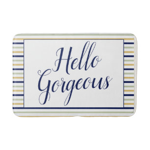 Hello Gorgeous Striped  Bath Mat
