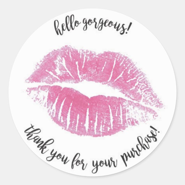 Hello Gorgeous Thank You Sticker - LipSense (Front)