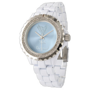 Hello Gorgeous with Ice Blue Phoenix Rising Emblem Watch