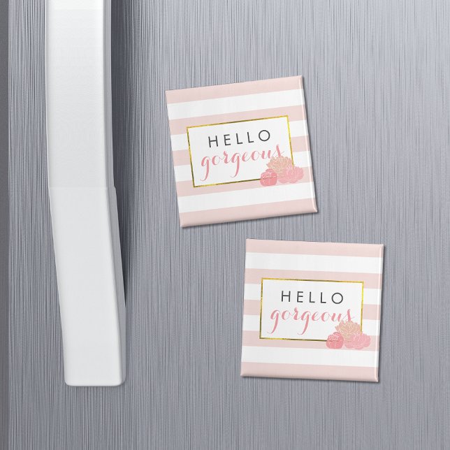 Hello Gorgey Magnet | Bande rose et pivoine blanch (Créateur téléchargé)
