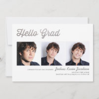 Hello Grad Silver Foil 3 Photo Graduation