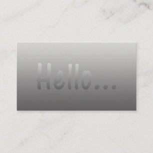 Hello Gradient One Colour Silver with Custom Text Business Card