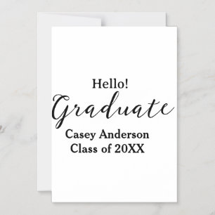 Hello graduate class of 20XX name congrats stylish Magnetic Invitation
