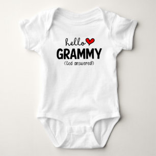 Hello Grammy God Answered Prayer Baby Bodysuit