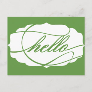 Hello Green Postcard