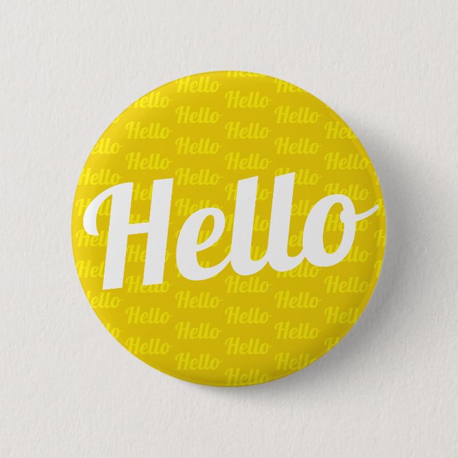 Hello greeting 2 inch round button (Front)